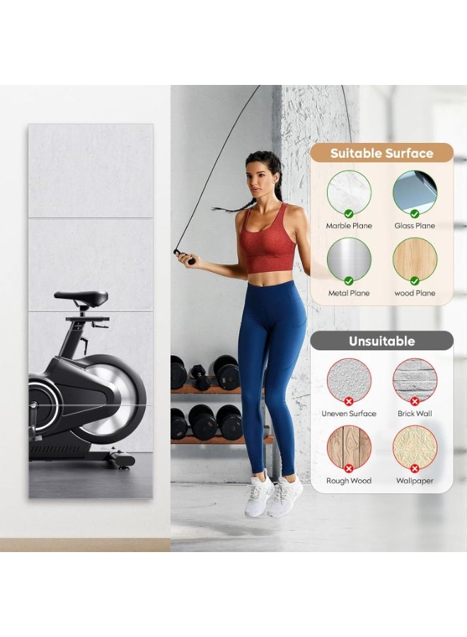 اسرلي وايت 10 قطع من ألواح المرايا المرنة، بلاط مرايا بلاستيكي مزخرف ذاتي اللصق، ملصقات مرايا غير زجاجية - Image 3